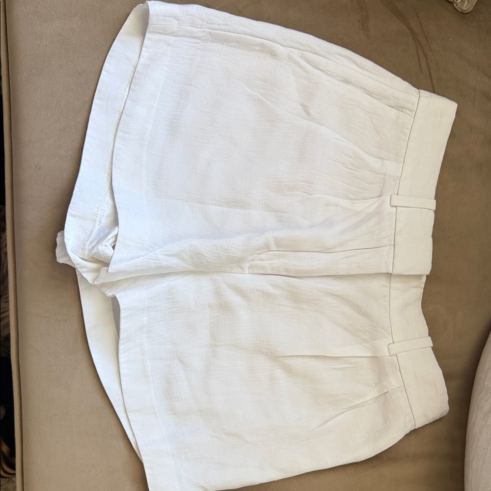 Babaton White High-Waist Tailored Shorts